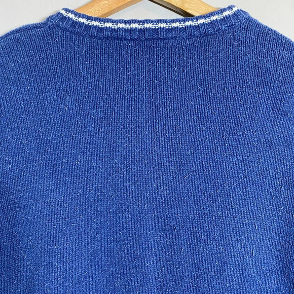 Vtg Croft & Barrow Snowflake Christmas Silk Full Zip Sweater Women's Small Blue - Picture 10 of 12